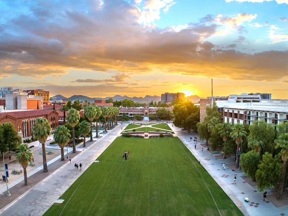 U of A campus mall at sunrise