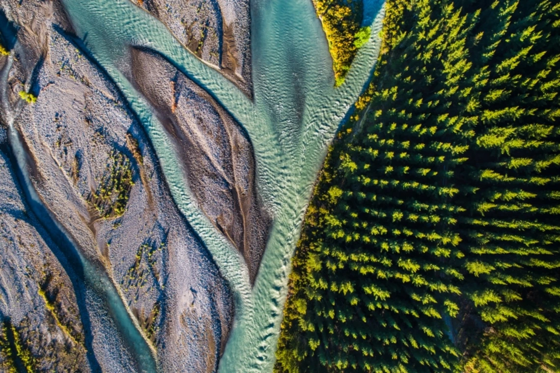 Top view of a watershed