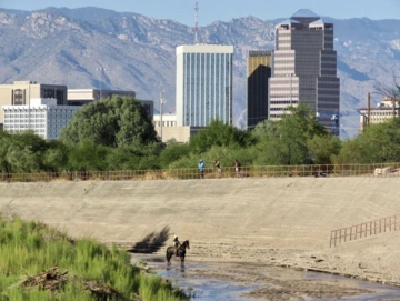 Horseback rider in Santa Cruz river